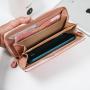 ZR419 Fashion Versatile Woman Long Wallet Lattice Card Holder Case Girl  Purse Female Money Clip Billfold Zipper PU Leather