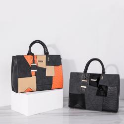 Women's Pu Shoulder Leather Bag  European Retro Stitched Bucket Bag  Tote Luxury Handbag For ladies bolsas para mujer