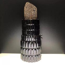2023 New lipstick diamond evening bag Europe and America Banquet party full of diamonds lipstick women's bag