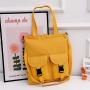 New Fashion Woman Canvas Bag Custom Wholesale Large Capacity Simple Student Book Bag Pure Color Soft Shopping Shoulder Bag