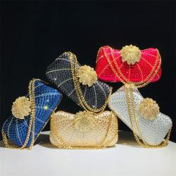 Wholesale fancy silver rhinestones clutch purses pochette femme sac de soiree beaded rhinestone evening clutch bags for women