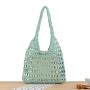 2024 New summer style women's straw shoulder bag hollow simple tote bag seaside beach large capacity bag for women