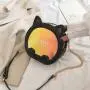 Lovely cat design chain girls shoulder leather crossbody bag customized holographic Ita bag