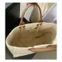 Wholesale And Custom Canvas With Genuine Leather Large Shopping Bag Chain Shoulder Tote Bag Luxury Women's Handbag