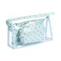 3 Pc Cosmetic Bags Set Travel Zippered Toiletry Pouch Women Pink Makeup Bag Set