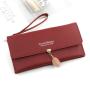 Fashion Korean Long Wallet for Lady Women's Multi Card Large Capacity Mobile Phone Bag Personalized Leaf Pendant Women's Wallet