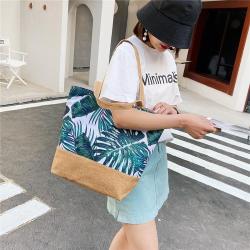 CCF527 Eco Friendly Reusable Canvas  Shopping Tote Bag Outdoor Beach Shoulder Bag Woman's Tote Zipped Closure Tote Bags