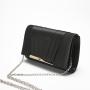 HR166 New Fashion Black Polyester Handbag Ladies Cross Body Luxury Clutch Bag Exquisite Show Evening Party Black Shoulder Bag