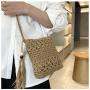 KBW207 2023 New Hollow Tassel Crossbody Straw Bag Summer Holiday Beach Bag Small Satchel Hand-woven Bag