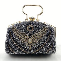 Wholesale Handmade Rhinestone Purse Woman Handbag Clutch Bags Retro Evening Bag For Ladies