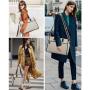 LOVEVOOK Stylish 15.6 In Leather Work Tote Bags Large Capacity 2pcs/set for Office Business School Travel Laptop Bag for Women