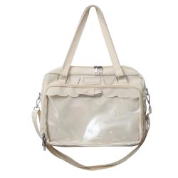 LOW MOQ Custom Design Ita Shoulder Bags Transparent Tote Ita Bags Hand Bags With PVC Clear Window