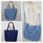 New Women's Denim Diagonal Canvas Bag Multi-Use College Student Make-Up Bag with Waterproof Feature Fashion Style