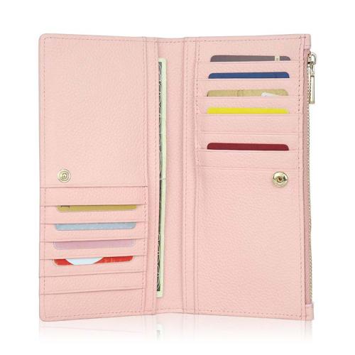 2024 Genuine Leather Plain Wallets Credit Card Holder Luxury Pu Women's Bifold Wallet Rfid