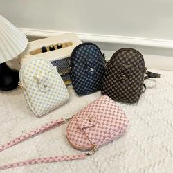 New Product flower material mobile phone bag 2024 ladies pu leather women's bag wholesale fashion leisure crossbody shoulder bag