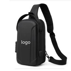 ZR824 Wholesale Male Biker Bag Password Anti-theft USB Chest Bag Men Single Shoulder Sport Waterproof Casual Crossbody Waist Bag