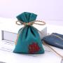 Custom Embroidery Small Organic Cotton Pouch Luxury Promotion Gift Sachet Packing Canvas Drawstring Bag