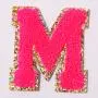 Factory Direct Sale Custom Designer Glitter Large Self Adhesive Bags Chenille Letter Patches