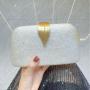 Hot selling metal leaf handbag formal dress bag colorful evening bag box shaped velvet clutch bag for women