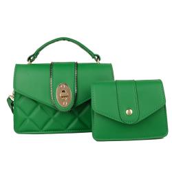 European American Fashion Two Pieces Of The Mother's Handbags Metal Lock Retro Diamond Lattice Bags Classic Popular Female Bags
