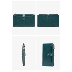 ZF211 RFID Anti-theft Brush Wallet Female Double Zip Mobile Phone Bag New Large-capacity Long Waterproof Wear-resistant