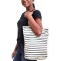 Gelory New Designer Trendy Custom Fashion Large Handle Grocery Tote Bag Reusable Cotton Grocery Shopping Tote Bags