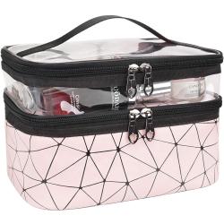 PU Leather Travel Case Beauty Makeup Cosmetic Cases Bag Women Travel Rose Gold Makeup Bag Custom Private LOGO