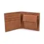 Factory custom pu leather wallet men with 5 credit card slots and 1 button coin pouch
