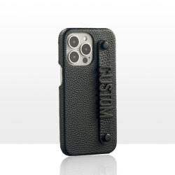 Luxury Pebble Leather Hand Mobile Phone Case Cover With Handle Finger Strap For Iphone Xs 12 13 14 15 Mini Pro Max 11 Plus