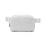 BSCI Factory Winter Soft Warm Reversible Zip Unisex Detachable Strap Sherpa Furry Mini Waist Bag Everywhere Fleece Belt Bag