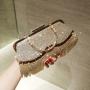 European and American Women's Handbag Bolsos New Fashion Ladies Bag Pu Pure Color Diamond-encrusted Party Bag