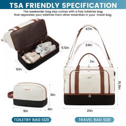 LOVEVOOK High quality 2pcs/set Travel Duffel Bag for Women Waterproof Large stylish weekender duffle Bag with Toiletry Pouch