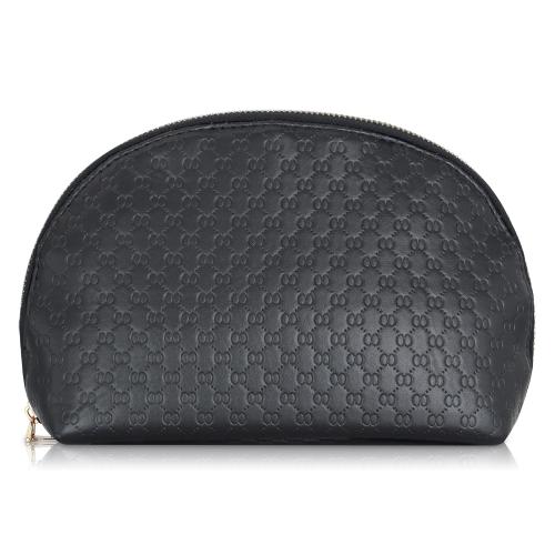 Custom Weave Emboss Pattern PU Leather Large Capacity Waterproof Nail Cosmetic Bag Travel Makeup Case For Women