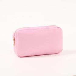 Stock S M L XL RTS Pale Pink DIY Personal Patch on Nylon Makeup Cosmetic Bag Best Valentines Love Gift Girls women's makeup bag