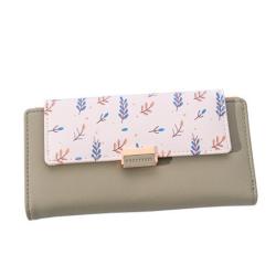 ZR106 Women's Long Simple Fashion Wallet Korean Version PU Soft Print Buckle Zipper Holding Large Capacity Card Bag