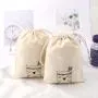 Custom Logo Printed Cotton Drawstring Building Block Toy Storage Bag Organic Muslin Cotton Gift Packaging Pouch