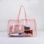 PVC Shoulder Bags Transparent Bag Jelly Colors Short U Shape Tote Handbag Women Girls Beach Shopping Purse Clear Tote Bag