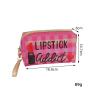 Gelory High Quality Creative Graffiti Lipstick Letter Printing Ladies Cosmetic Bag Pu Clutch Makeup Pouch Bag