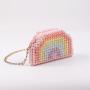 Custom Mini Pearl Rainbow Headset Chain Bag 2023 New Diy Beaded Hand Bag Fashion Pearl Messenger Bag