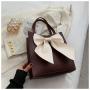 New Fashion Designer Woman Handbag Custom Pu Leather Contrasting Color Bag Bow Single Shoulder Square Underarm Bag