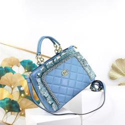 2024 hot selling large size Ruffles women's handbags quality PU ladies bags fashion  tote bags for girls supplier 32 cm