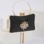pink rhinestone evening bags 2024 Factory Price Bridal Wedding Shinny Female Bags Diamond Chain Fringe Evening Bag