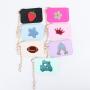 Keymay Rts Stock Fast Shipping 8 Colors High Quality Lightweight Girls Cute Nylon Coin Purses Keychain Pouch Key Chain Purse