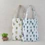 Gelory Fashion Durable Women Student Cotton Linen Single Shoulder Bag Shopping Tote Check Plaid Female Flax Canvas Shopping Bags