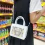 Custom PVC Transparent Window Women's Bag PU Tote Bag Zipper Single Shoulder Portable Niche Design Plus Logo