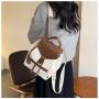 ZF243 Shoulder Bag Female New Casual Lightweight Plaid Bag Daily Work Out Travel Backpack PU Simple Leisure Bags For Woman