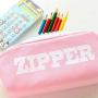 Gelory Portable Pencil Case Large Capacity Cute Custom Text Printing Pencil Case School Student Storage Bag