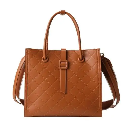 2024 Custom Logo Quilted Embroidery PU Leather Tote Bag Handbag For Women Luxury