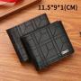 New men's wallet short money wallet youth fashion plaid horizontal soft leather wallet large capacity multi-card purse