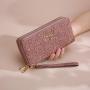 Large capacity long premium solid color wallet for women